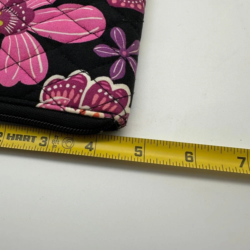 Vera Bradley Wallet Pirouette Pink Black Floral Zip - Picture 4 of 5